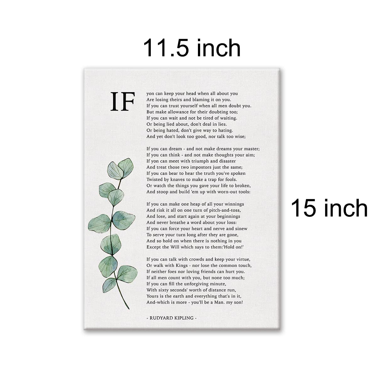 Lexsivo Inspirational If Print Canvas Wall Art Home Office Decor Poetry If Painting 12X15 Canvas Poster Framed Ready To Hang